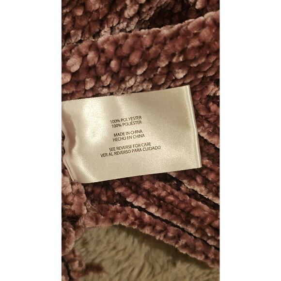 ORVIS Chenille Sweater Pink Misty Rose V Neck, Split Hem Soft Womens Sz M, New - Picture 6 of 8